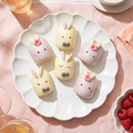 Bunny buns styled for a blush-pink afternoon-tea picnic